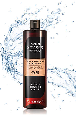 Avon Senses Essence Sardunya Yaprağı ve Partakal Kokulu Duş Jeli 500 Ml. Üçlü Set