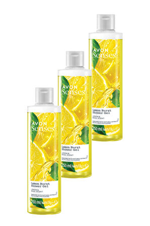 Avon Senses Lemon Burst Limon ve Reyhan Kokulu Duş Jeli 250 Ml. Üçlü Set