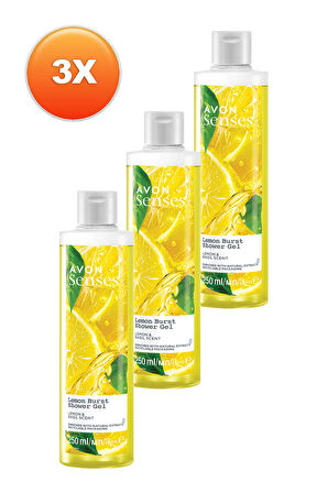 Avon Senses Lemon Burst Limon ve Reyhan Kokulu Duş Jeli 250 Ml. Üçlü Set