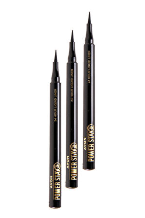 Avon Power Stay Likit Liner Blackest Black Üçlü Set