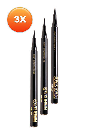 Avon Power Stay Likit Liner Blackest Black Üçlü Set