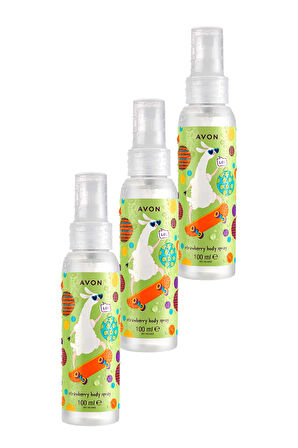 Avon Lama Dude Naturals Çilek Kokulu Çocuk Vücut Spreyi 100 Ml. Üçlü Set
