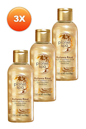 Avon Planet Spa Radiance Ritüel Dokunuş Altın Masaj Yağı 150 Ml. Üçlü Set