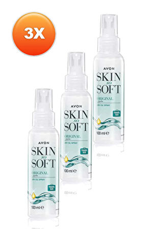 Avon Skin So Soft Orijinal Kuru Yağ Vücut Spreyi 100 Ml. Üçlü Set