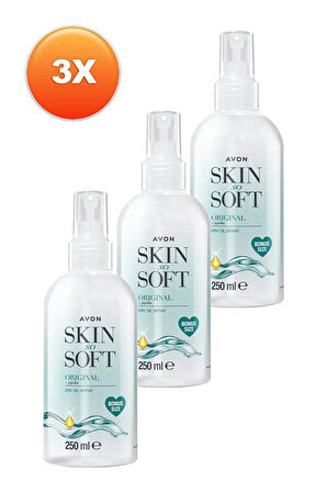 Avon Skin So Soft Orijinal Kuru Yağ Vücut Spreyi 250 Ml. Üçlü Set