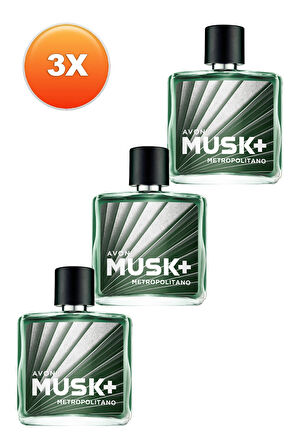 Avon Musk Metropolitano Erkek Parfüm Edt 75 Ml. Üçlü Set