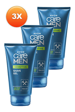 Avon Care Men Sensitive Papatya ve Aloe Özü İçeren Tıraş Jeli 150 Ml. Üçlü Set