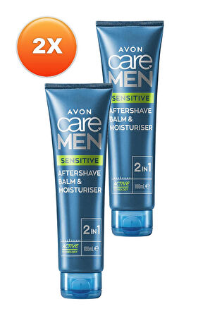 Avon Care Men Sensitive 2'si 1 Arada Tıraş Sonrası Balsam ve Nemlendirici 100 Ml. İkili Set