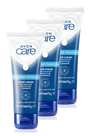 Avon Care Gliserin ve Badem Sütü içeren Yoğun Nemlendirici El Kremi 75 Ml. Üçlü Set