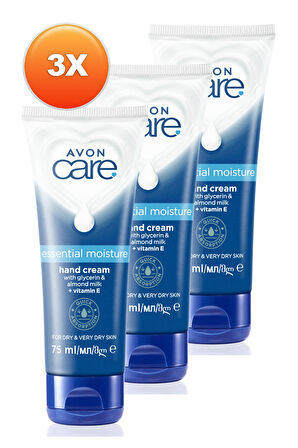 Avon Care Gliserin ve Badem Sütü içeren Yoğun Nemlendirici El Kremi 75 Ml. Üçlü Set