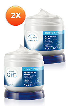 Avon Care Gliserin ve Badem Sütü içeren Nemlendirici El, Yüz ve Vücut Kremi 400 Ml. İkili Set