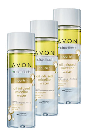 Avon Nutra Effects Yağ Bazlı Micaller Temizleyici 200 Ml. Üçlü Set