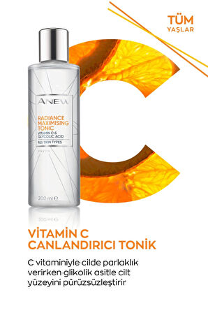 Avon Anew Radiance Maximising Parlak Görünüm Veren Tonik 200 Ml. Üçlü Set