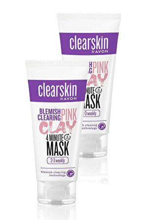 Avon Clearskin Blemish Clearing Leke Karsıtı Pembe Kil Yüz Maskesi 75 Ml. İkili Set