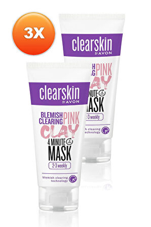 Avon Clearskin Blemish Clearing Leke Karsıtı Pembe Kil Yüz Maskesi 75 Ml. İkili Set