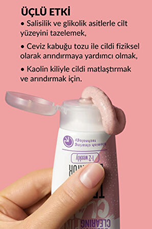 Avon Clearskin Leke Karşıtı 3'ü 1 Arada Pembe Kil Scrub 75 Ml. Üçlü Set