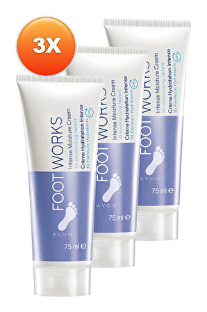 Avon Foot Works Yoğun Nemlendirici Ayak Kremi 75 Ml. Üçlü Set