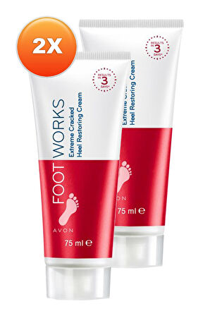 Avon Foot Works Çatlak Topukları Onarıcı Ayak Kremi 75 Ml. İkili Set