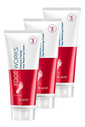 Avon Foot Works Çatlak Topukları Onarıcı Ayak Kremi 75 Ml. Üçlü Set