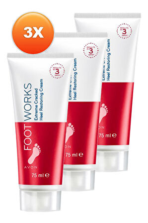 Avon Foot Works Çatlak Topukları Onarıcı Ayak Kremi 75 Ml. Üçlü Set