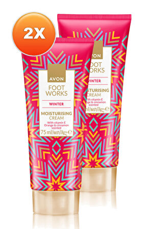 Avon Foot Work Winter Portakal ve Tarçın Kokulu E Vitaminli Nemlendirici Ayak Kremi 75 Ml. İkili Set