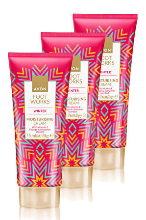 Avon Foot Work Winter Portakal ve Tarçın Kokulu E Vitaminli Nemlendirici Ayak Kremi 75 Ml. Üçlü Set
