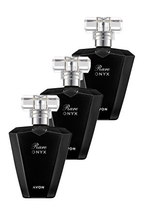 Avon Rare Onyx Kadın Parfüm Edp 50 Ml. Üçlü Set
