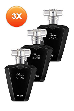 Avon Rare Onyx Kadın Parfüm Edp 50 Ml. Üçlü Set