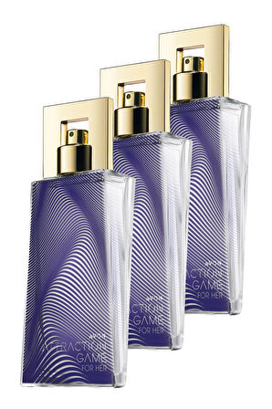 Avon Attraction Game Kadın Parfüm Edp 50 Ml. Üçlü Set
