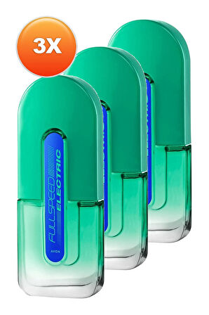 Avon Full Speed Electric Erkek Parfüm Edt 75 Ml. Üçlü Set