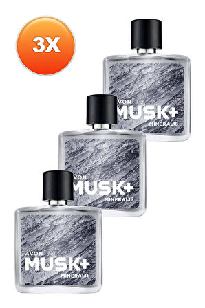 Avon Musk+ Mineralis Erkek Parfüm Edt 75 Ml. Üçlü Set