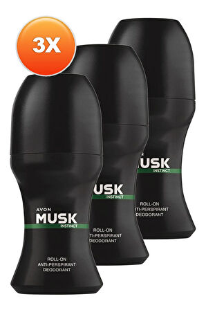 Avon Musk Instinct Erkek Rollon 50 Ml. Üçlü Set
