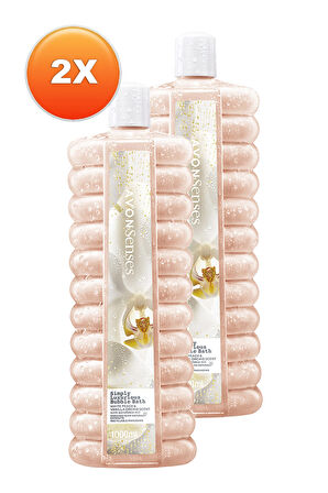 Avon Simply Luxurious Beyaz Şeftali ve Vanilya Orkide Kokulu Banyo Köpüğü 1 Lt. İkili Set