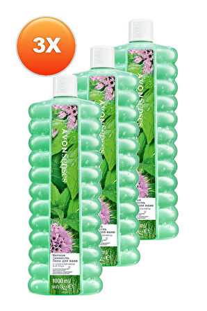 Avon Senses Water Mint Nane ve Salatalık Kokulu Banyo Köpüğü 1 Lt. Üçlü Set