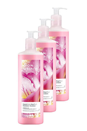 Avon Senses Sweat & Joyful Frezya ve Nar Kokulu Krem Duş Jeli 720 Ml. Üçlü Set
