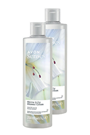 Avon Senses White Lily  Beyaz Zambak Kokulu Duş Jeli 250 Ml. İkili Set