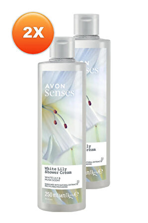 Avon Senses White Lily  Beyaz Zambak Kokulu Duş Jeli 250 Ml. İkili Set