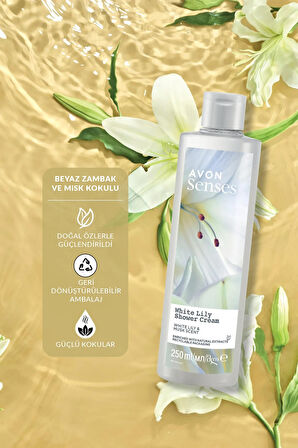 Avon Senses White Lily  Beyaz Zambak Kokulu Duş Jeli 250 Ml. İkili Set