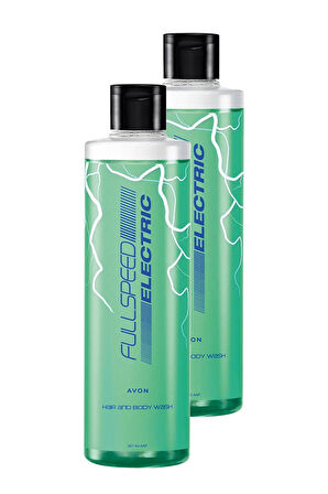 Avon Full Speed Electric 2’si 1 Arada Saç ve Vücut Şampuanı 250 Ml. İkili Set