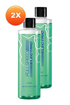 Avon Full Speed Electric 2’si 1 Arada Saç ve Vücut Şampuanı 250 Ml. İkili Set