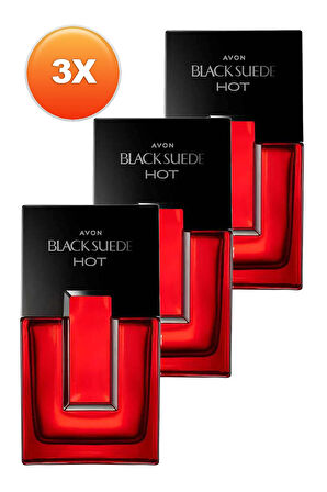 Avon Black Suede Hot Erkek Parfüm Edt 75 Ml. Üçlü Set