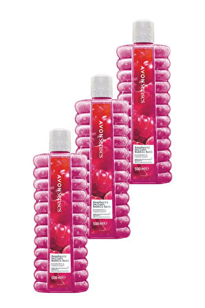 Avon Raspberry Delight Frambuaz ve Frenk Üzümü Kokulu Banyo Köpüğü 500 Ml. Üçlü Set