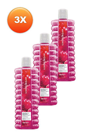 Avon Raspberry Delight Frambuaz ve Frenk Üzümü Kokulu Banyo Köpüğü 500 Ml. Üçlü Set