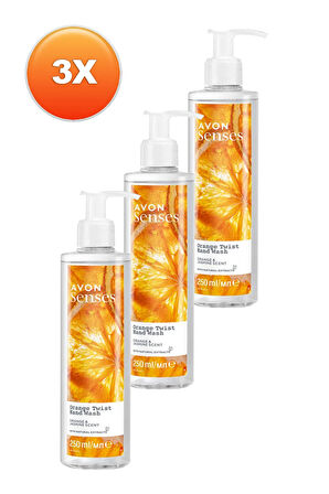 Avon Senses Orange Twist Portakal ve Yasemin Kokulu Sıvı El Sabunu 250 Ml. Üçlü Set