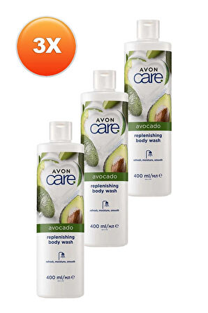 Avon Care Avocado Replenishing Avokado Yağı Içeren Duş Jeli 400 Ml. Üçlü Set