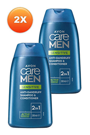 Avon Care Men Sensitive 2'si 1 Arada Kepek Önleyici Şampuan ve Saç Kremi 200 Ml. İkili Set