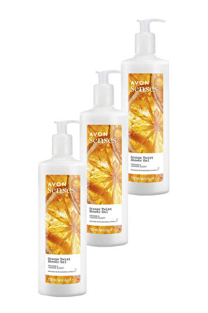 Avon Senses Orange Twist Portakal ve Yasemin Kokulu Duş Jeli 720 Ml. Üçlü Set