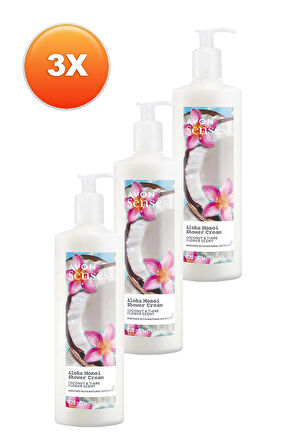 Avon Senses Aloha Monoi Tiare Çiçeği ve Hindistan Cevizi Kokulu Krem Duş Jeli 720 Ml. Üçlü Set