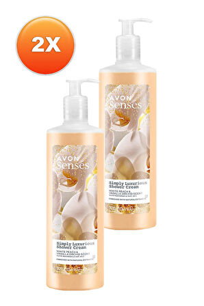 Avon Simply Luxurious Beyaz Şeftali ve Vanilya Orkide Kokulu Duş Kremi 720 Ml. İkili Set