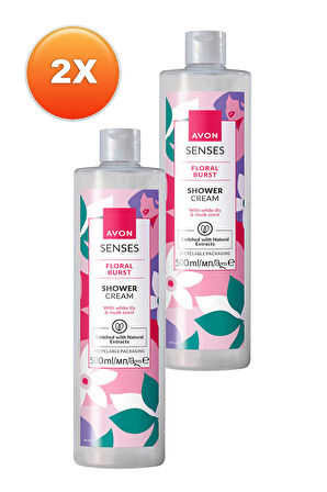 Avon Senses Floral Burst Zambak ve Misk Kokulu Duş Kremi 500 Ml. İkili Set